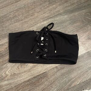 Fashion Nova Black Lace-Up Bandeau